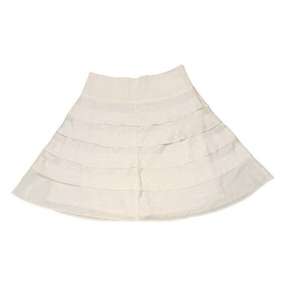 Talbots Women's Petite Size 8P White Layered Mini Linen Skirt - Picture 1 of 7